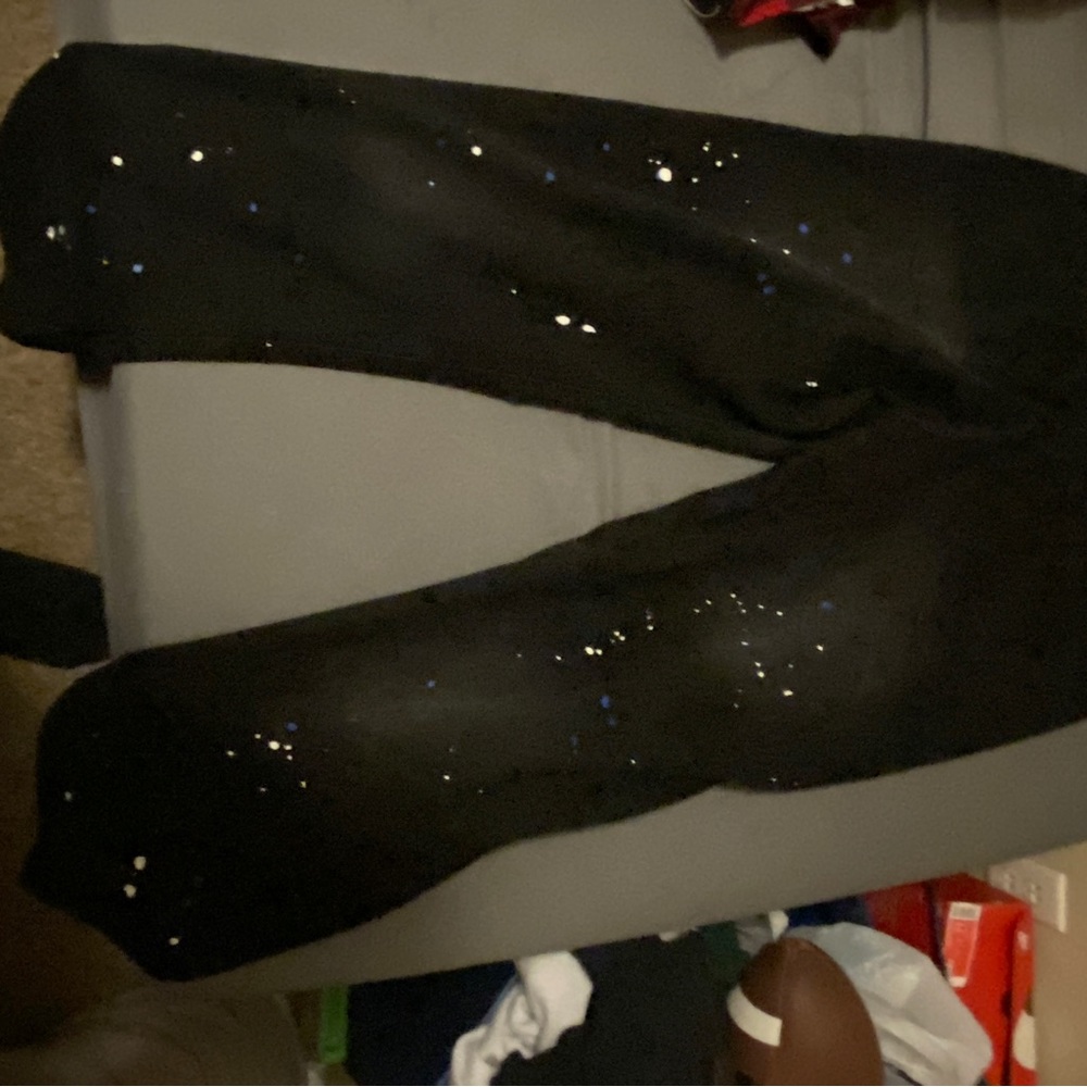 Black and blue ripped jeans
